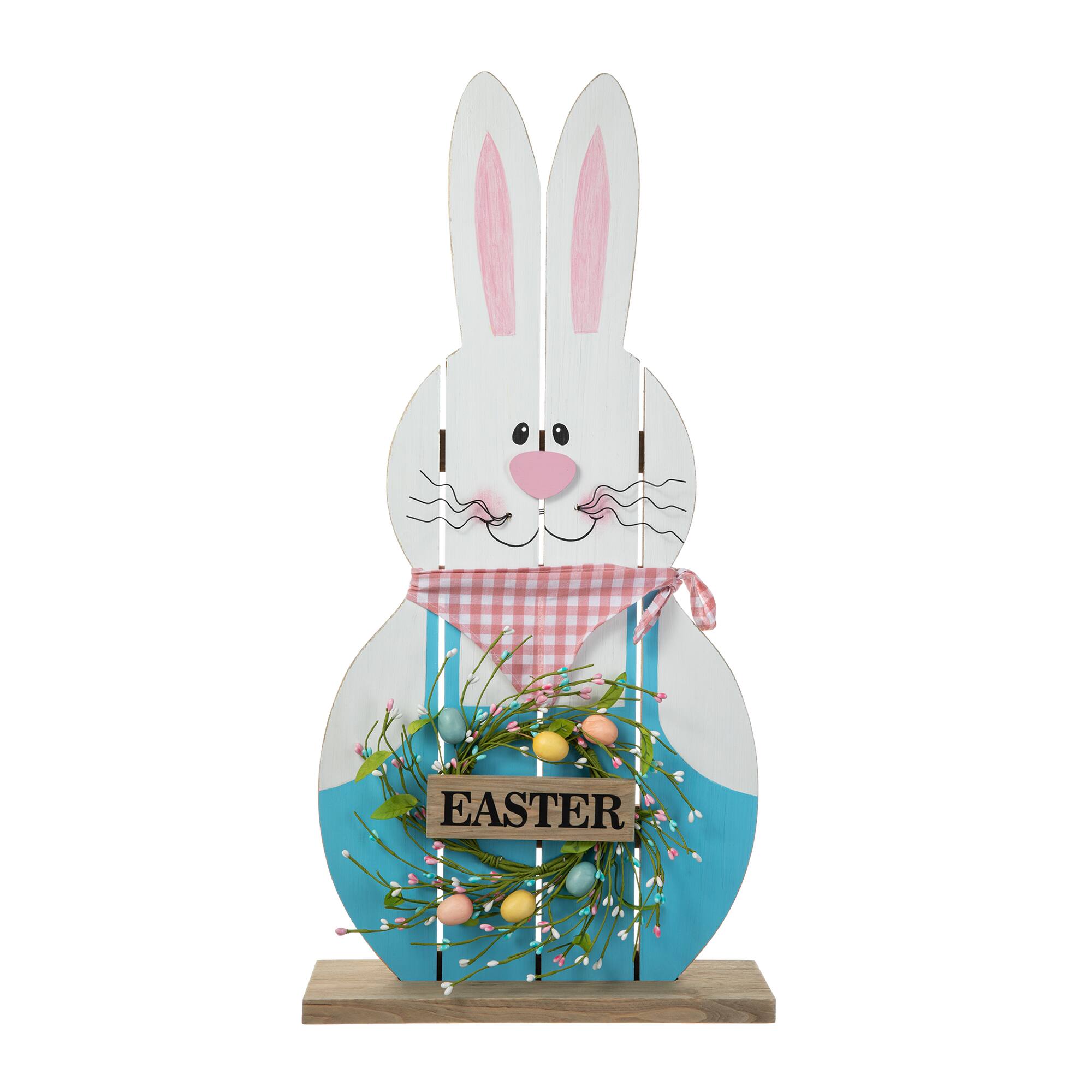 Glitzhome® 30" Easter Wooden Bunny Porch Décor